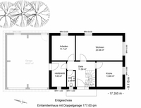 Grundriss Erdgeschoss - Landhaus 138 qm mit Doppelgarage…